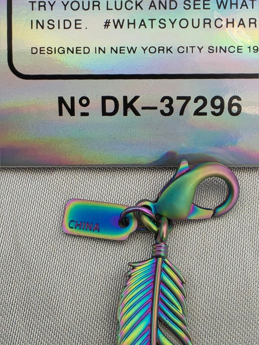 RARE Coach Iridescent Feather Charm Keychain DK-37296 - Picture 3 of 7